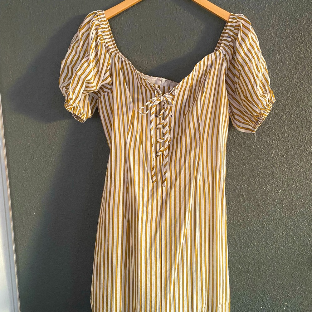 Stripe off the shoulder dress